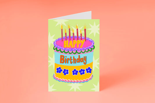Nostalgic Birthday Cake Card