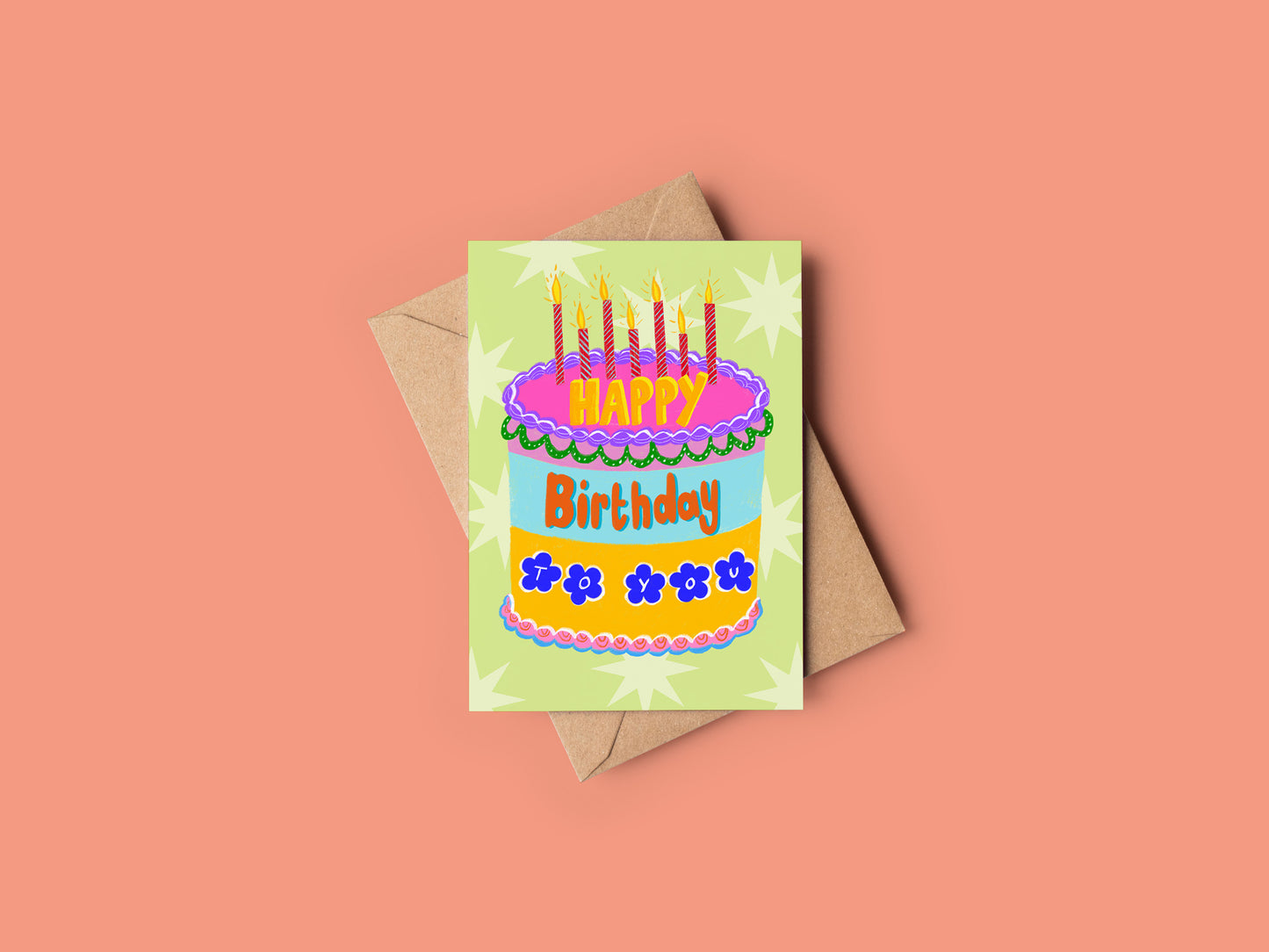 Nostalgic Birthday Cake Card