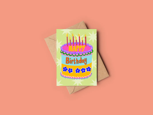 Nostalgic Birthday Cake Card