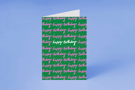 Minimalist Script Happy Birthday Card